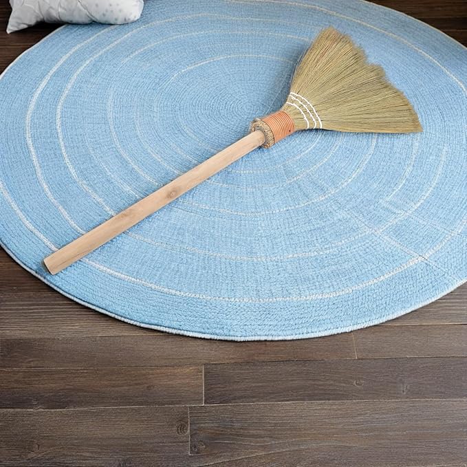 LOGOFUN Detachable Straw Broom for Hardwood Floors 74x30cm Lightweight Indoor Sweeper Living Room Kitchen