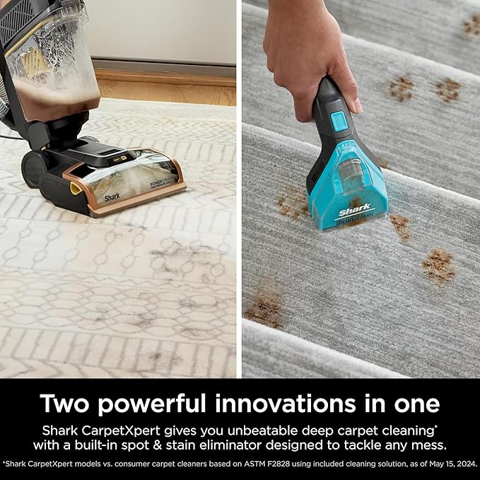 Shark EX301 CarpetXpert HairPro Pet with StainStriker Corded Upright Deep Carpet Rug &amp Upholstery Cleaner Pet Stain Remover Gray (Renewed)