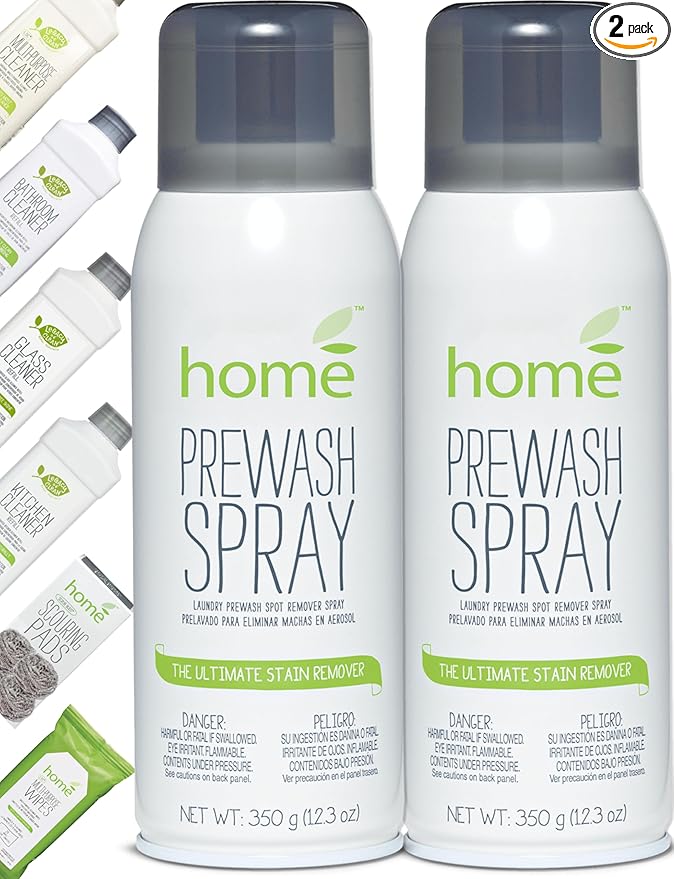 Laundry Prewash Spray Aerosol 24.6 OzPowerful Ultimate Tough Stain Remover for Favorite Color-Fast Fabric &amp White Shirts/Clothes w/o Scrub/SoakGet Rid of Grease/Ink/More w. Right Amount Controll