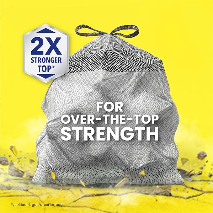 Glad ForceFlex MaxStrength XL Kitchen Trash Bags 20 Gal Fresh Clean 80 Ct (Package May Vary)