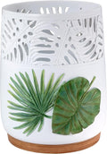 Avanti Linens - Waste Basket Decorative Trash Can Palm Tree Leaves Inspired Home Decor (Viva Palm Collection)