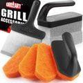 GRILLART Griddle Cleaning Kit for Blackstone Flat Top Grill Cleaning Kit with Grill Stone Griddle Scraper Scouring Pad and Handles Multifunctional Griddle Accessories for Rusty Grills Orange