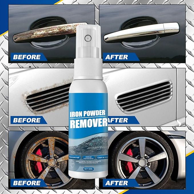 Multi-Functional Quick-Acting Rust Removal Spray2026 New Iron Powder Remover SprayCar Rust Remover Spray Metal Paint Cleaner for Tools Furniture &amp Household Surfaces (3-100ML)