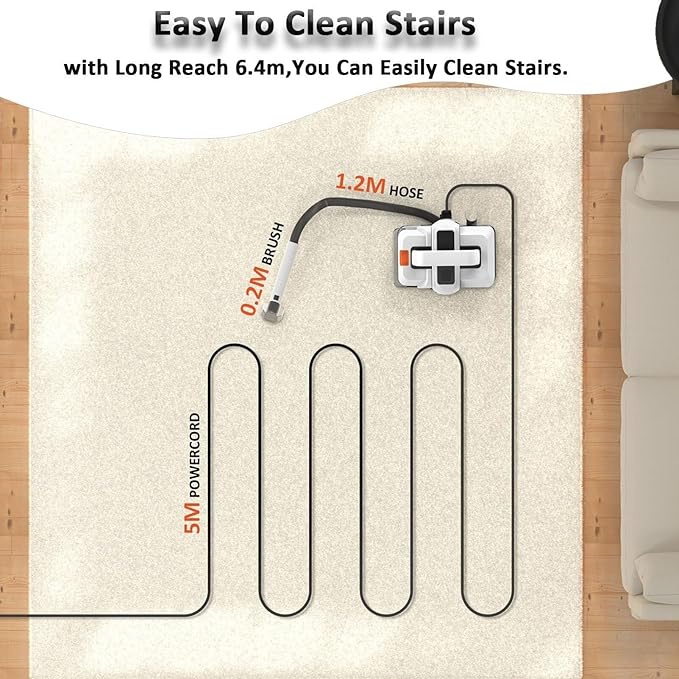 Carpet Stain Cleaner Handheld Sofa Stain Cleaner Wet Cleaning Machine Vacuum Portable Compact Cleaning MachineCleaning Tool for Pets Home Carpets Sofas car Seats