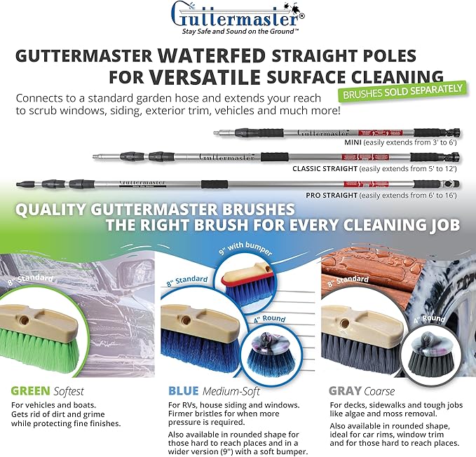 Guttermaster GM-315 Blue 4.5 Inch Diameter Round Medium Soft Flow Through Brush