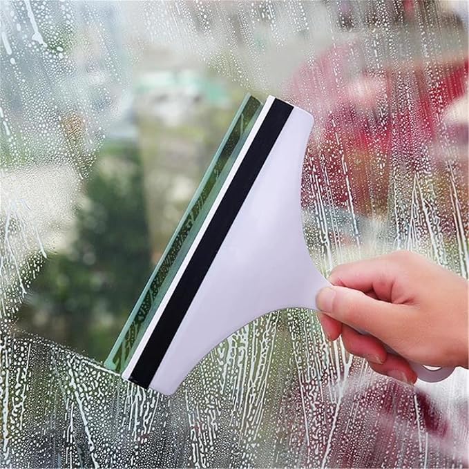 Window Glass Wiper Scraper Cleaner Brush Car Window Bathroom Household Cleaning Tool ﻿(3pcs Pink)