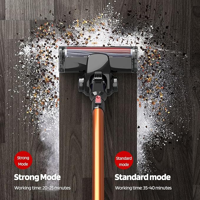 Cordless Vacuum Cleaner 10Kpa Super Suction 150W High-Speed Motor Cordless Stick Vacuum wit Detachable Battery Vacuum Cleaner for Home Hardwood Floor Carpet Pet Up to 40min Runtime US