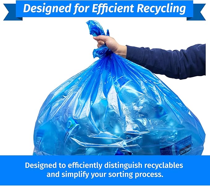 Reli. SuperValue 55-60 Gallon Recycling Bags | 75 Count | Blue Trash Bags | Made in the USA