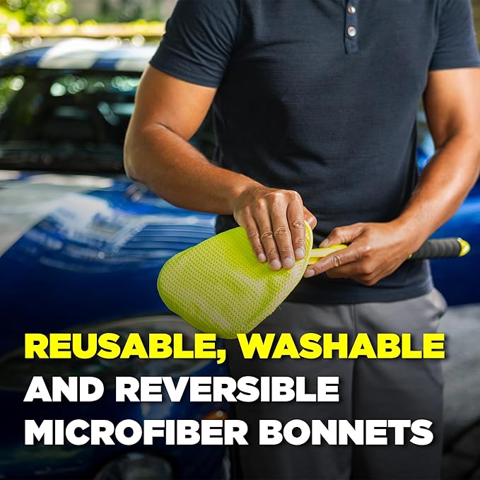 Invisible Glass 95160-4PK Reach &amp Clean Windshield Cleaning Tool and Car Window Cleaner Tool for Interior and Exterior Auto Glass with 2 Microfiber Pads and Storage Bag – Pack of 4