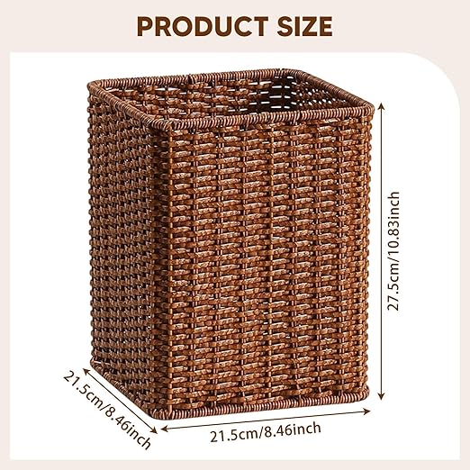 Trash Can Open Top Garbage Can Space Saving Large Capacity Ornament Wastebasket Waste Basket for Office Living Room Kitchen