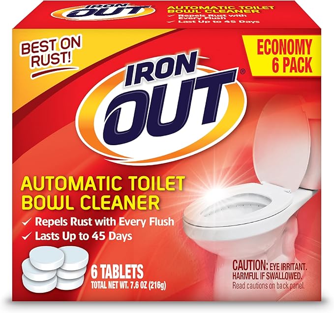 Extra Strength Toilet Bowl Cleaner 24 Fl Oz &amp Iron OUT Automatic Toilet Bowl Cleaner 6 Tablets White