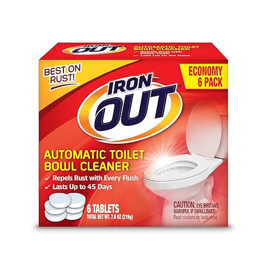Iron OUT Automatic Toilet Bowl Cleaner Repel Rust and Hard Water Stains with Every Flush &amp Bissell Professional Pet Urine Elimator with Oxy and Febreze Carpet Cleaner Shampoo 48 Ounce