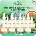 Plug In Air Freshener Refills - Palo Santo &amp Eucalyptus Sage Baby Powder Scent For Home &amp Bathrooms Office 12 Count Fragrance Refills Compatible with Air Wick &amp Glade Not Include Glad