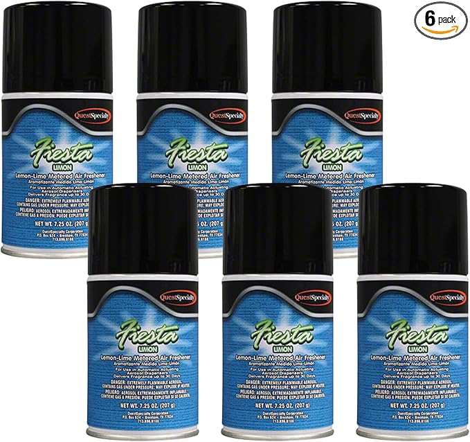 Quest 3890 LIMON Metered Air Freshener - Lemon-Lime (6 Pack) Works in all metered dispenser