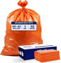 Plasticplace 42 Gallon Trash Bags |3.0 Mil | Orange Heavy Duty Contractor Trash Bags | 33 x 48 50 Count (Pack of 1)