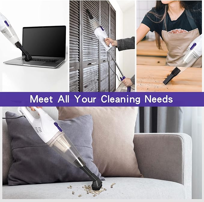 Intercleaner Corded Vacuum Cleaner 15KPa Powerful Suction with 400W Motor 12 in 1 Lightweight Bagless Stick Vac with Handheld Ultra Quiet for Hardwood Floor Carpet Car Pet Hair Car Pet Hair