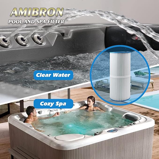 PWK35B Replaces Hot Springs Limelight Series Spa Filters Compatible with Watkins 1642301-1 78161 78286 Filbur FC-3921 Pleated Fabric Filter Media 2 Pack