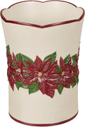 Touch of Class Poinsettia Charm Wastebasket Champagne