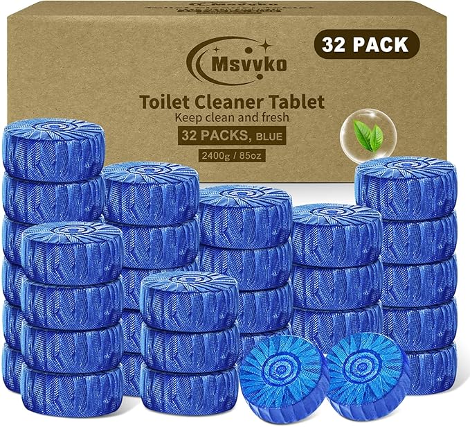Toilet Bowl Cleaner Tablets 32 Packs-85oz Ultra-Clean Blue Cleaners for Deodorizing &amp Descaling Long-Lasting Automatic Toilet Tank Cleaners Against Tough Stains