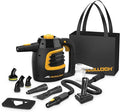 McCulloch MC1230 Handheld Steam Cleaner 10 Minute Runtime 11 Accessories: Jet Nozzle Brushes &amp More - Built for Home Tile Grout Carpet Furniture &amp Personal Car Detailing