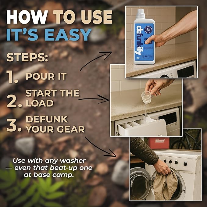 Laundry Detergent 124 Load. Crisp Clean 'Fresh Air' Essential Oil Liquid Laundry Detergent Washing Soap for Sensitive Skin. ProvenSafe™ Cleaning Supply w/Odor &amp Stain Remover for Outdoor Gear