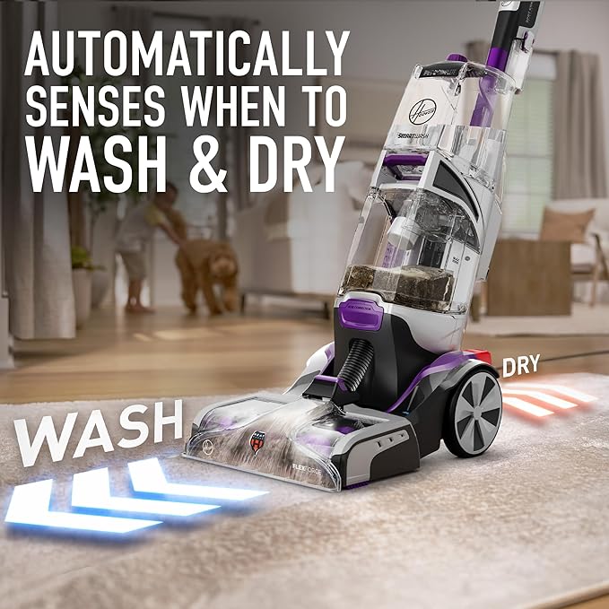 Hoover SmartWash Pet Automatic Carpet Cleaner Machine with Spot Chaser Wand Deep Cleaning Carpet Shampooer Machine Pair with a Hoover Cleaner Solution for a Bright Refreshed Home