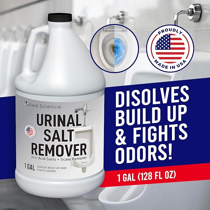 Urinal Salt Remover - Uric Acid Salts Scale Remover Unclogs Urinals and Removes Uric Acid Odors - 1 Gallon / 128 fl oz