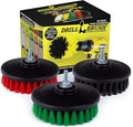 Construction Tools - Medium Stiff Ultra Stiff Scrub 3 Brush Kit - Threaded - 5/16 x 24 - fits Electric - Cordless - Air Pneumatic - Dual Action - Orbital - Rotary - Buffer - Polisher - Machine