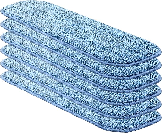 Replacement Washable Microfiber Absorbing Mop Head - Compatible with E-Cloth Deep Clean Mop Head Wet &amp Dry Cleaning Cloth Refills for All Hard-Floor (Blue) 6Pack
