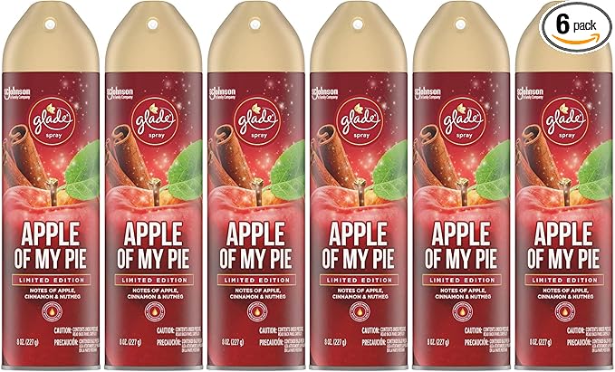 Glade Air Freshener Spray - Apple of My Pie - Net Wt. 8 OZ (227 g) Per Can - Pack of 6 Cans
