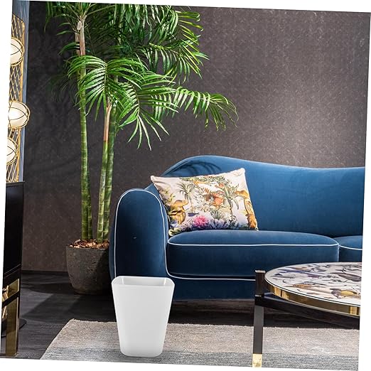 Large Opening Plastic Trash Can for Bedroom and Office Square Wastebasket with Thickened Material Simple Design Storage Bucket for Living Space and Hospitality Use