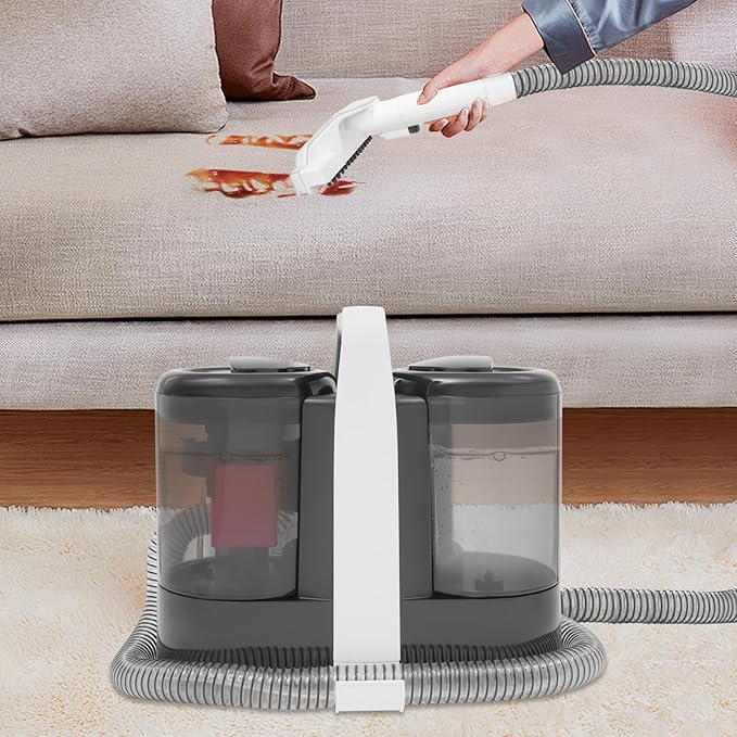 Carpet Cleaner Machine Floor Mounted Carpet Cleaning Machine with 2 Brushes &amp Detachable Hose 450W Powerful Bits Suction Machine Use for Home Housekeeping Service Pet Shop