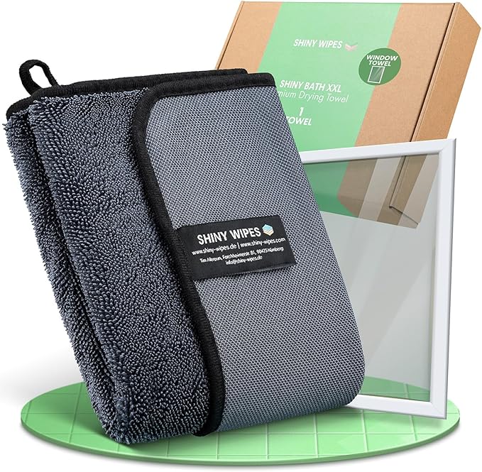 Shiny Wipes XL Window Drying Towel The Original Ultra Absorbent Twisted-Loop Design Streak-Free Towel Cloth for Shiny Windows No Streaks or Lint (1 Towel)