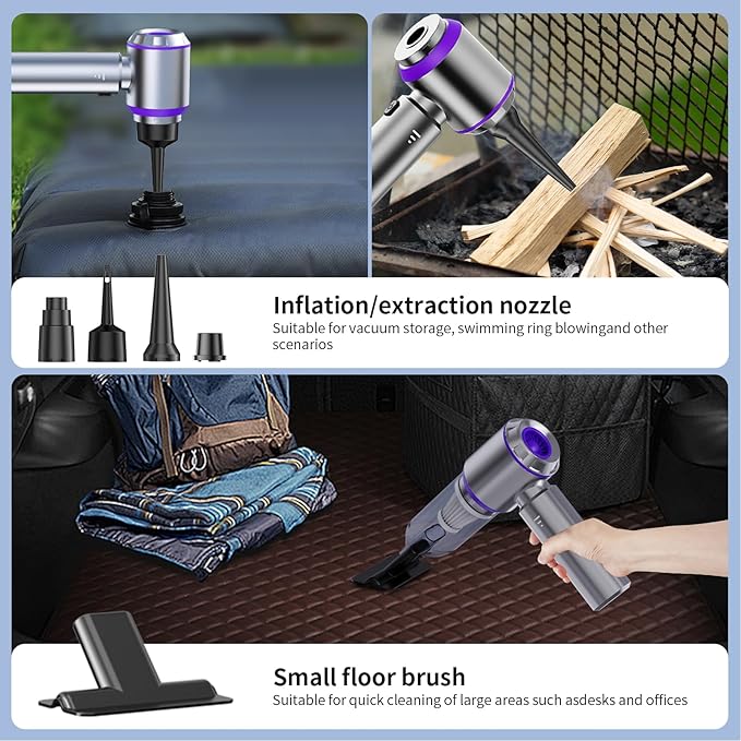 Car Vacuum Cleaner High Power 20000Pa – Cordless Handheld Mini Vacuum &amp Air Duster for Car &amp Desk Home Office &amp Camping Ideal Gift for Men &amp Women 6000mAh Battery