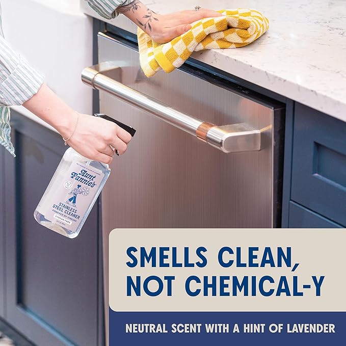Aunt Fannie's Stainless Steel Spray Cleaner Powered by Vinegar Fingerprint and Residue Remover for Refrigerator Dishwasher Oven Grill Sink Stovetop and Other Appliances Pack of 6