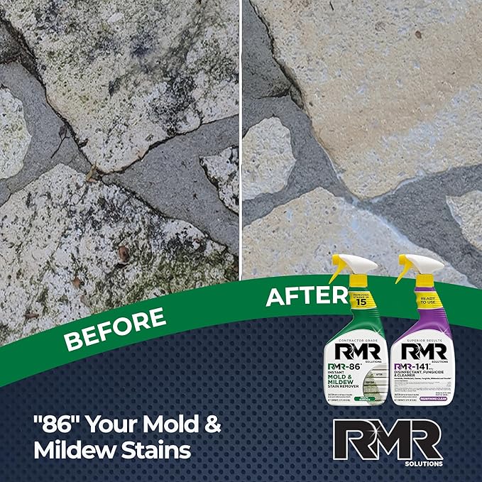 RMR Brands DIY Mold &amp Stain Remover Bundle Complete Mold Killer &amp Mildew Prevention Kit Disinfectant Spray Includes 2-32 fluid ounce Bottles