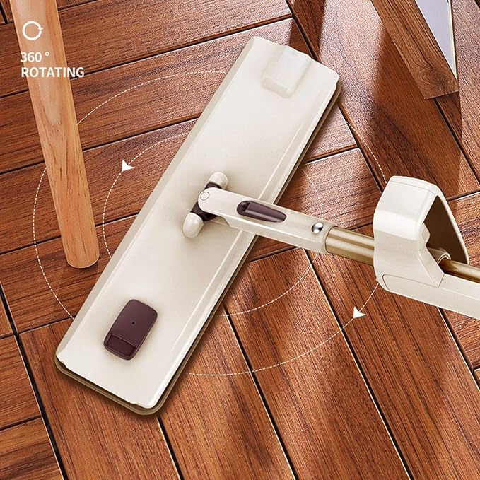 Ultra-fine Fiber Flat mop Comes with 1 Reusable Microfiber Cloth 360-degree Rotating for Both Wet and Dry use