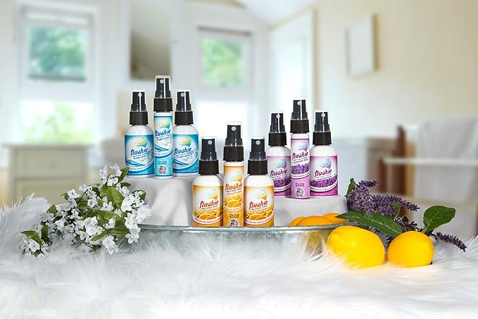 Flushie Pre-Toilet Spray 1oz Assorted Mix 4-Pack and 16oz Refill Lavender Bundle