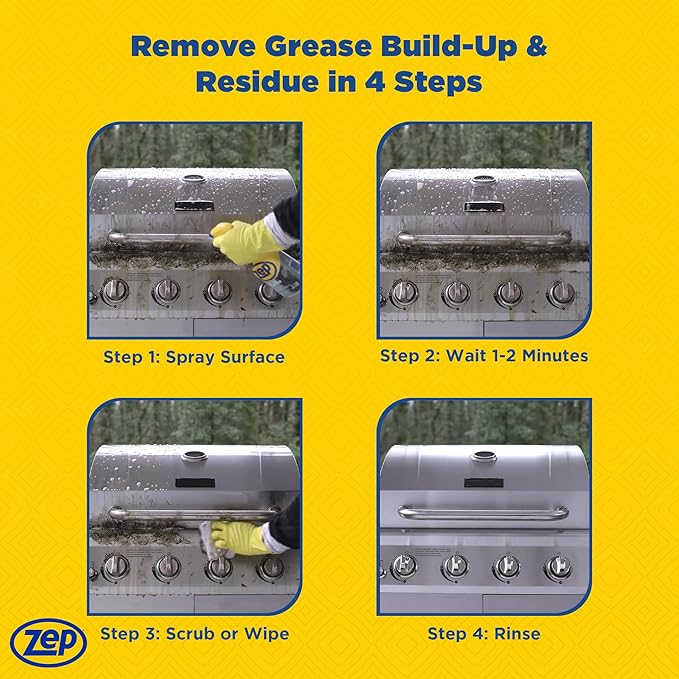 Zep Fast 505 Cleaner and Degreaser - 32 oz (Case of 4) - ZU50532 - Great for Grills Plastics Metal and More