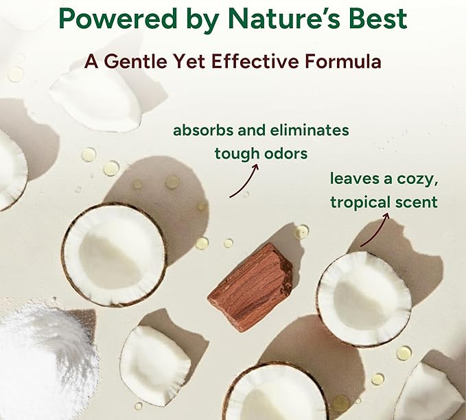 Good Natured Brand | Carpet Deodorizer &amp Freshener Powder | 31 oz Pet Odor Eliminator for Strong Odor &amp Pet Urine | Fresh Natural Mahogany Coconut Bliss Scent | Safe for Homes with Pets