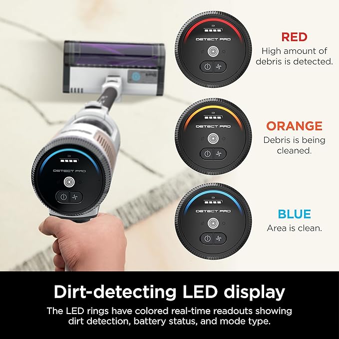 Shark R-IW1111 Detect Pro Cordless HEPA QuadClean Multi-Surface Stick Vacuum Grey/Brass - Certified Refurbished
