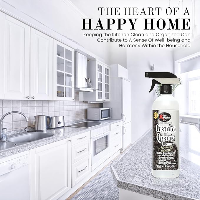 Rock Doctor Granite and Quartz Cleaner kit 64oz and 24oz. Cleans Tile Marble Kitchen Countertop and Natural Stone Surfaces Streak-Free Shine