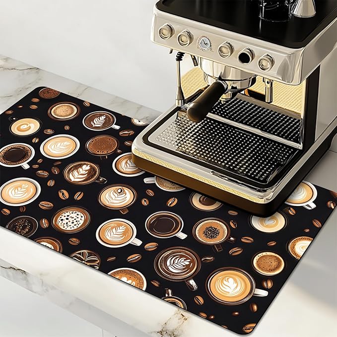 Dish Drying Mat Large Coffee Mat Absorbent Drying Mat for Kitchen Counter Coffee Bar Accessories 32x 17 (5 32Lx17W)