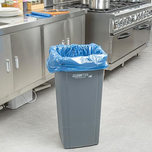 Restaurantware Blue Trash Bags 100 Count 40-45 Gal 40 x 46 Leakproof Design Heavy-Duty Garbage Bags with Star Seal Bottom and Even Weight-Distribution for Warehouses Parks and Residential Use
