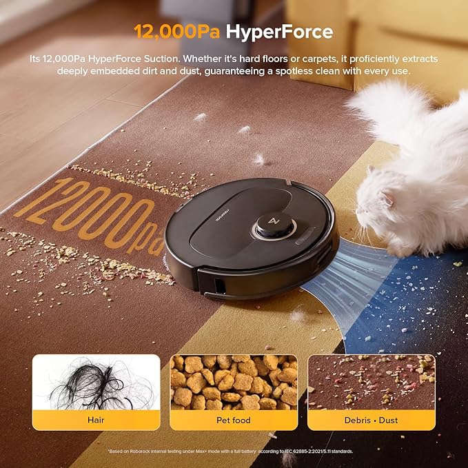 roborock Qrevo S5V Robot Vacuum and Mop FlexiArm Edge Mopping 12000Pa Suction Dual Zero-Tangle System Smart Obstacle Avoidance 10mm Mop Lifting Auto Mop Washing&ampDrying Self-Emptying&ampRe