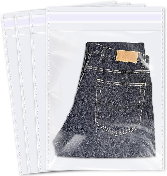 iMailer - 1000 Pcs - 13 x 15 Clear Large Cellophane Bags - Resealable Self Sealing Cello Poly Bags for Prints Photos Documents Clothing T-Shirt