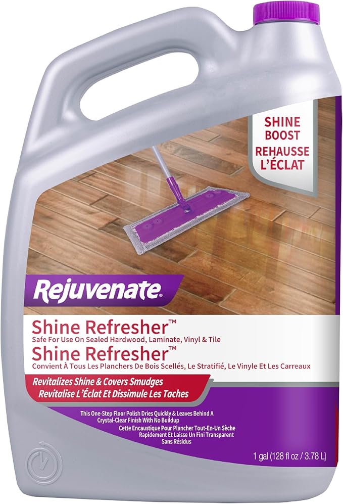 Rejuvenate Shine Refresher Floor Polish Covers Smudges Protects And Boosts Shine On Sealed Hardwood Laminate Vinyl And Tile 1 Gallon