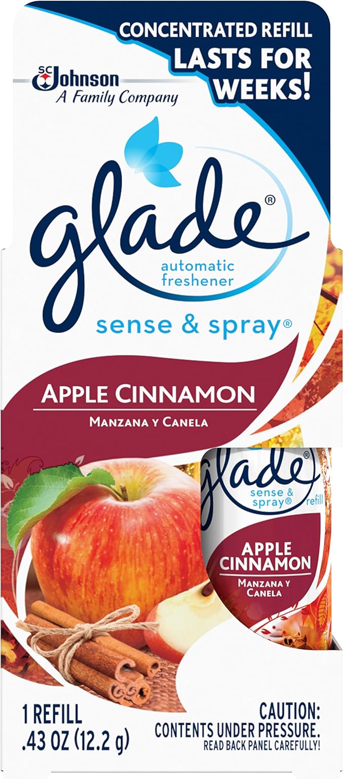 Glade Sense &amp Spray Automatic Air Freshener Refill Apple Cinnamon 0.43 oz
