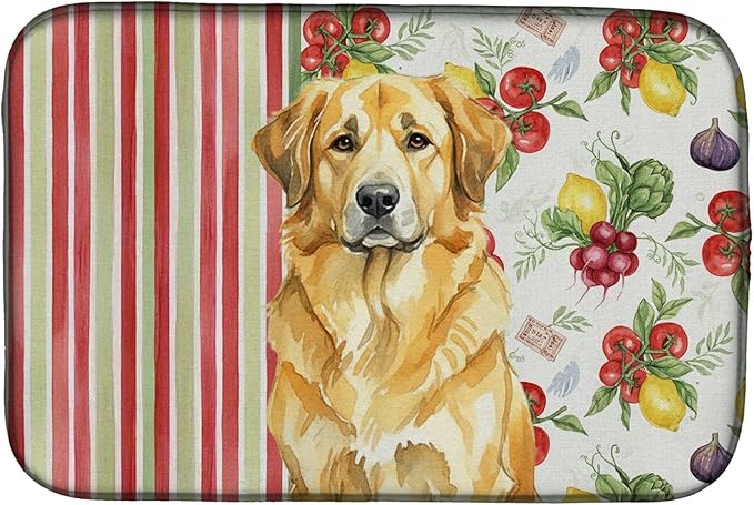Caroline's Treasures Lion Yellow Leonberger Vegetables Dish Drying Mat Absorbent Dish Drying Mat Pad for Kitchen Counter Dish Drainer Mat for Countertop 14 x 21 Multicolor