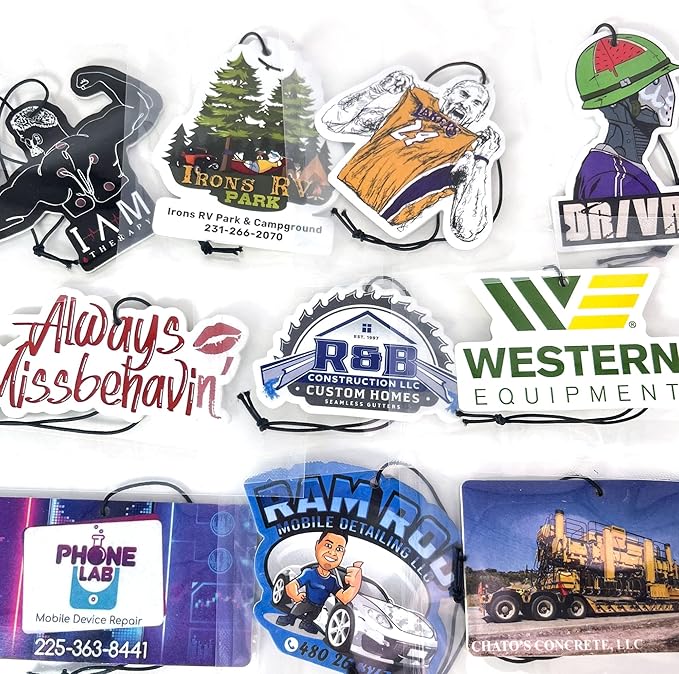 300 PCS Custom Logo Air Freshener Bulk Personalized Car Air Fresheners for Business Branding Real Estate Agents Dealerships and Events